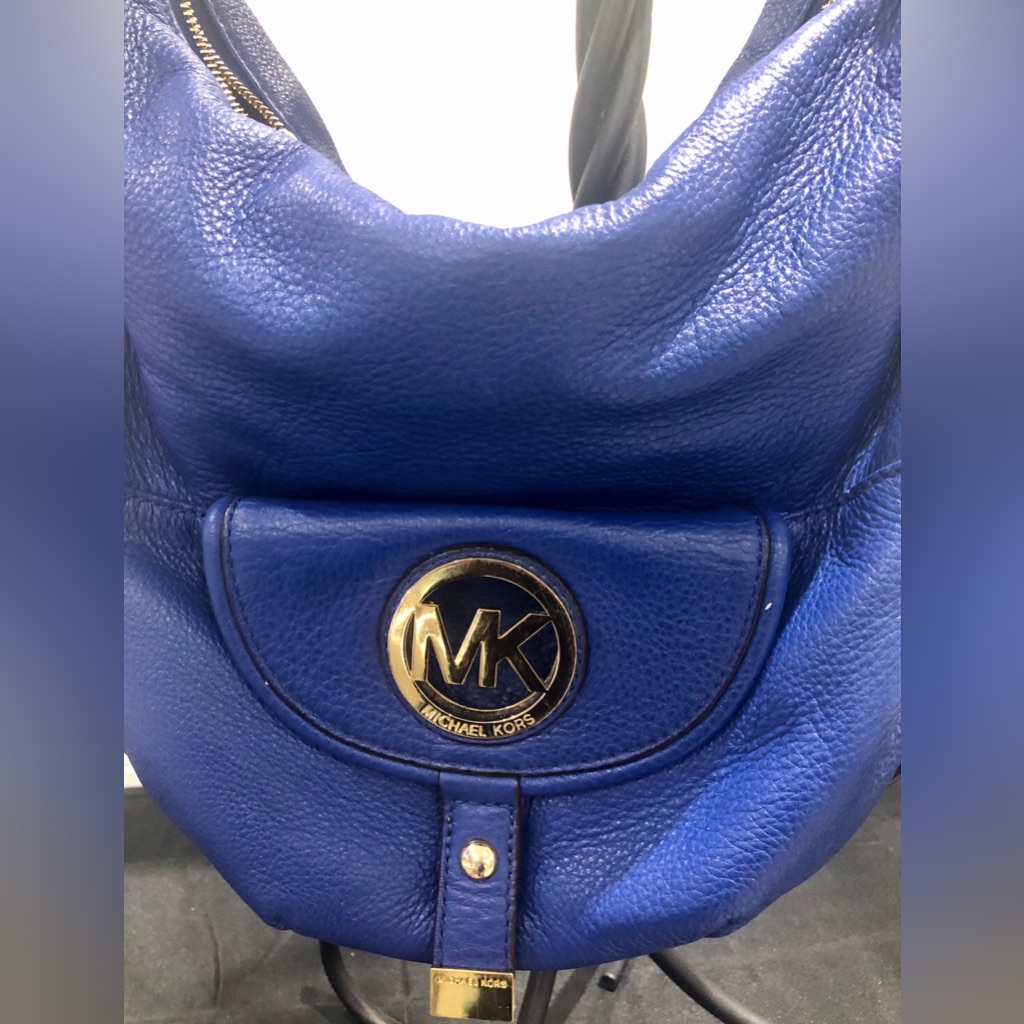 Michael Kors Royal Blue Leather Shoulder Bag Mk Micheal Kors Sapphire Blue